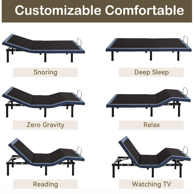 Alwyn Home Auxvasse Zero Gravity Adjustable Bed with Wireless Remote